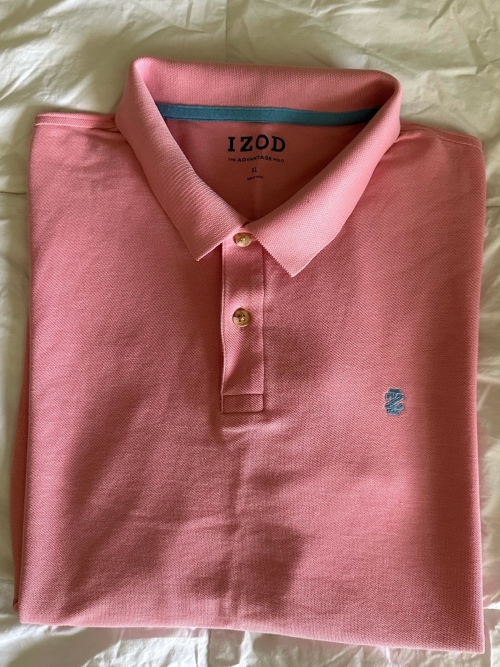 IZOD Advantage Performance Natural Stretch Polo Shirt Pink Size XL